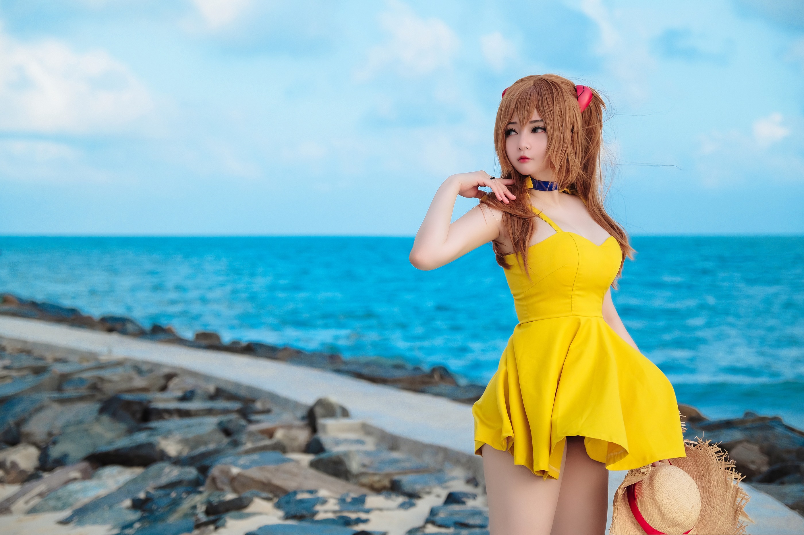图片[1]-Potato Godzilla – NO.060 Asuka Yellow Dress [27P]-XikXak